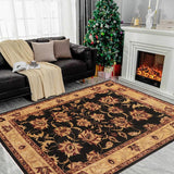 handmade Traditional Kafkaz Black Gold Hand Knotted RECTANGLE 100% WOOL area rug 9 x 12