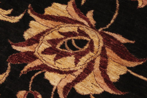 handmade Traditional Kafkaz Black Gold Hand Knotted RECTANGLE 100% WOOL area rug 9x12