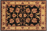 Eclectic Ziegler Jacquie Black/Gold Hand-Knotted Wool Rug - 9'4'' x 11'9''