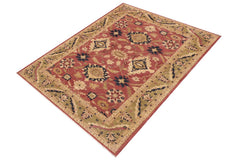 handmade Traditional Kafkaz Rust Lt. Green Hand Knotted RECTANGLE 100% WOOL area rug 9X12