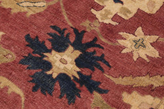 handmade Traditional Kafkaz Rust Lt. Green Hand Knotted RECTANGLE 100% WOOL area rug 9X12