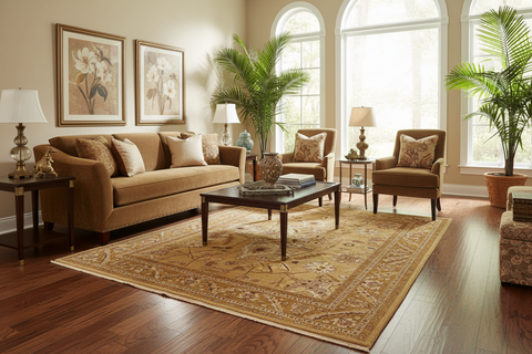 handmade Traditional Kafkaz Tan Brown Hand Knotted RECTANGLE 100% WOOL area rug 9x12