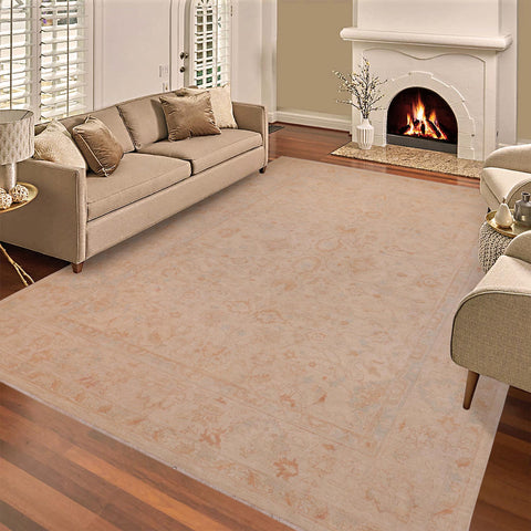 handmade Traditional Kafkaz Beige Green Hand Knotted RECTANGLE 100% WOOL area rug 9x12