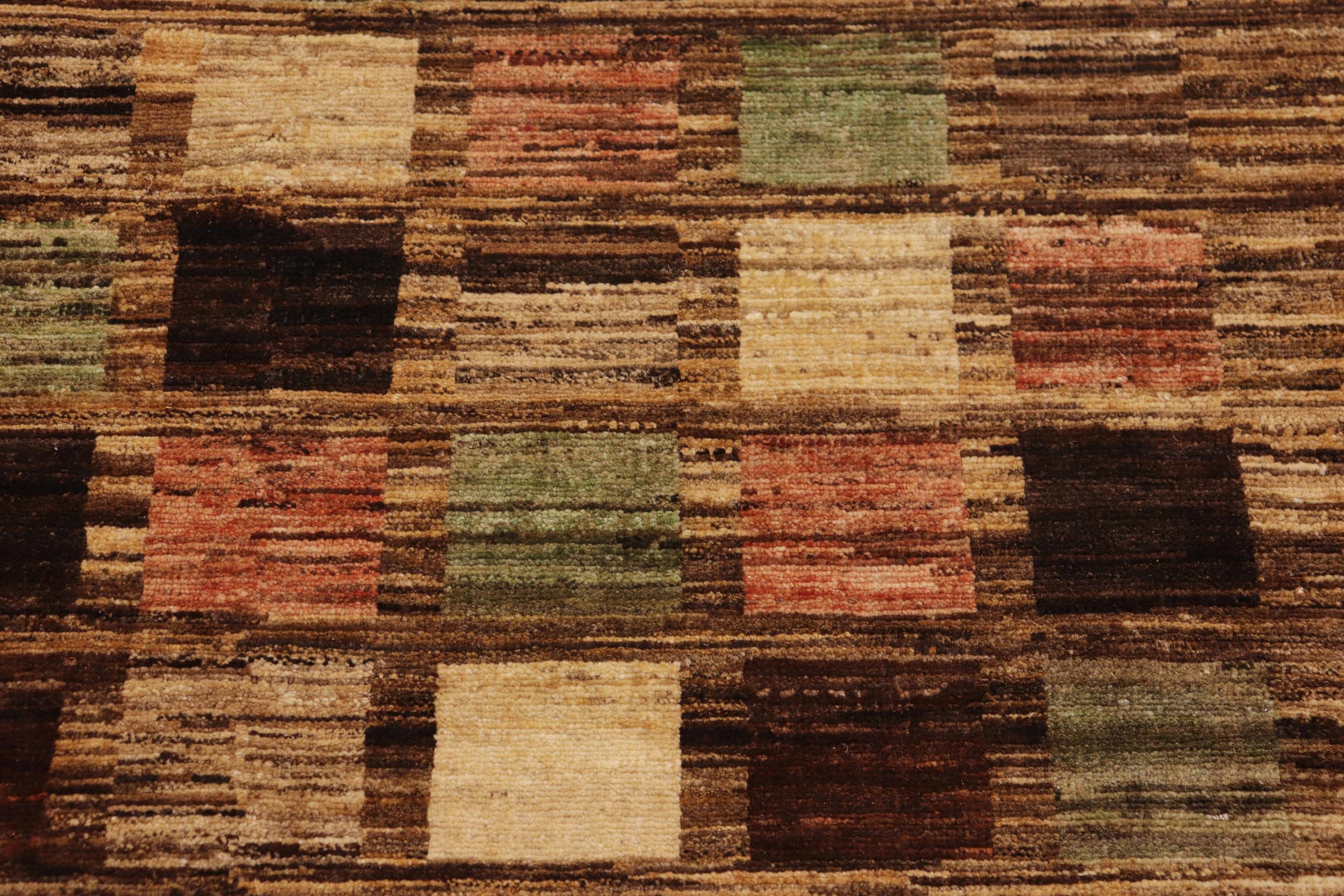 handmade Modern Gabbeh Brown Tan Hand Knotted RECTANGLE 100% WOOL area rug 9' x 12'