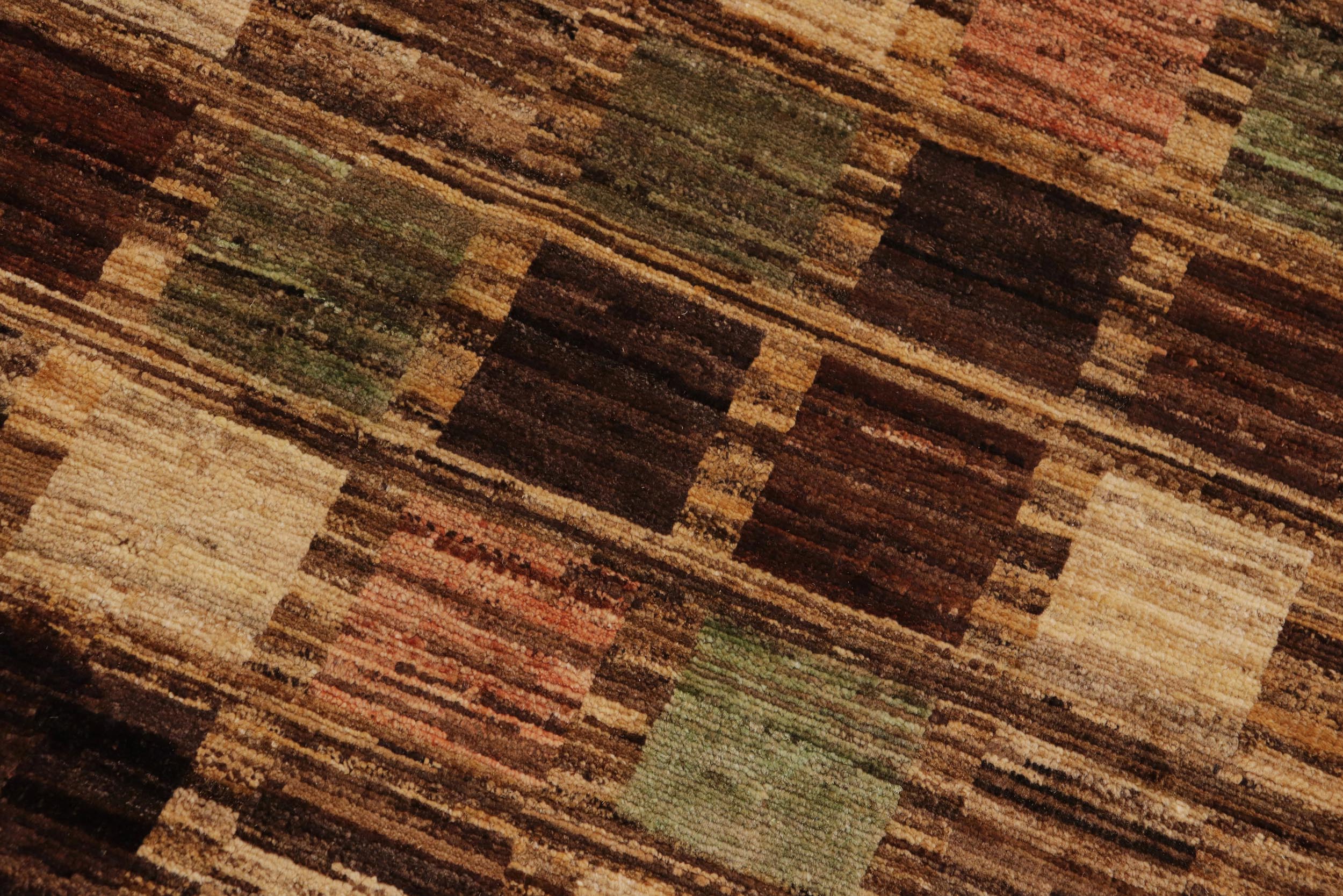 handmade Modern Gabbeh Brown Tan Hand Knotted RECTANGLE 100% WOOL area rug 9' x 12'
