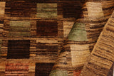 handmade Modern Gabbeh Brown Tan Hand Knotted RECTANGLE 100% WOOL area rug 9  x 12 