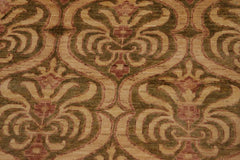 handmade Transitional Kafkaz Green Brown Hand Knotted RECTANGLE 100% WOOL area rug 9X12