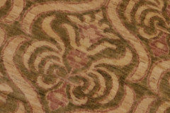 handmade Transitional Kafkaz Green Brown Hand Knotted RECTANGLE 100% WOOL area rug 9X12