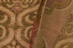 handmade Transitional Kafkaz Green Brown Hand Knotted RECTANGLE 100% WOOL area rug 9X12