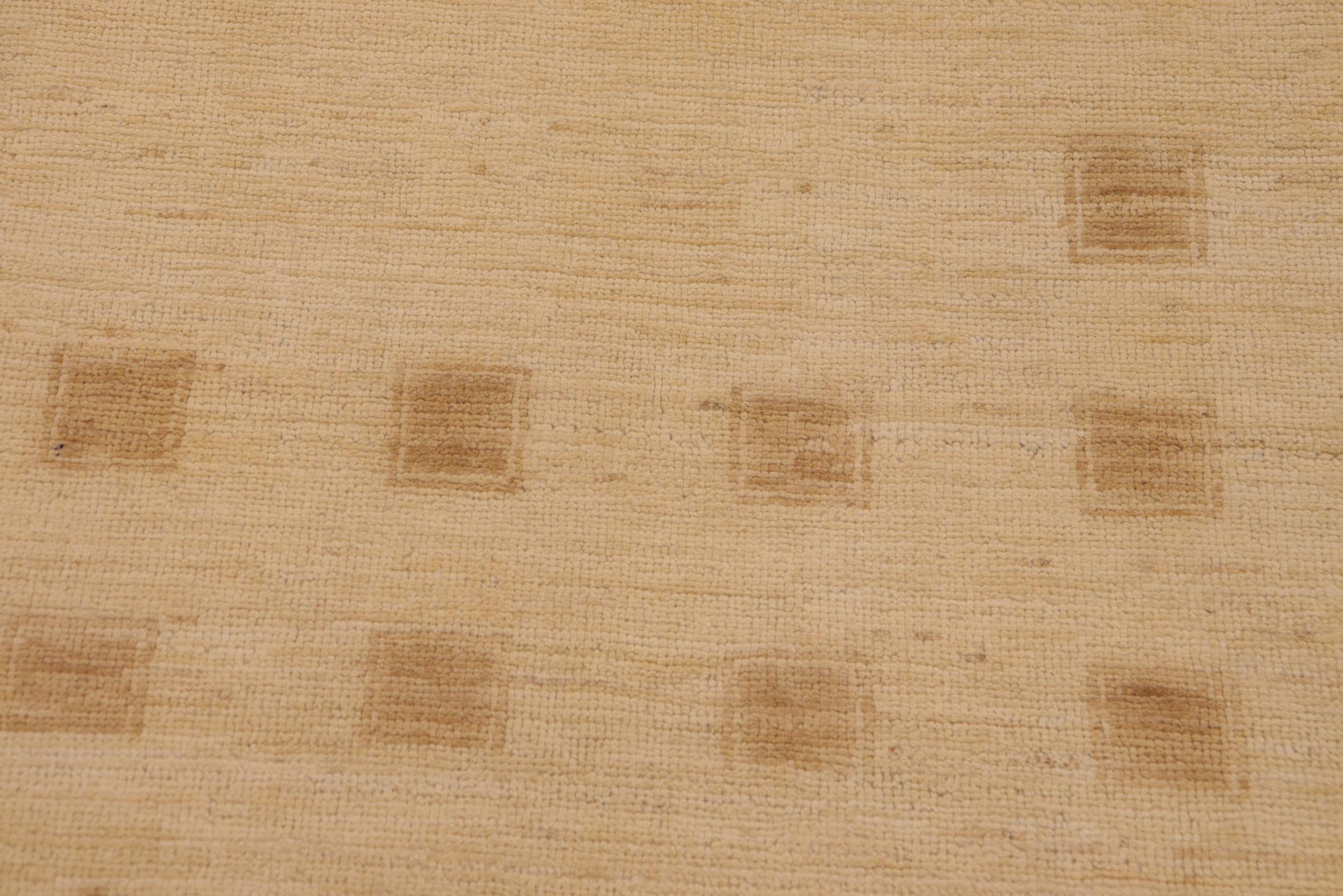 handmade Modern Kafkaz Beige Tan Hand Knotted RECTANGLE 100% WOOL area rug 9' x 12'