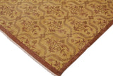 handmade Transitional Kafkaz Gold Brown Hand Knotted RECTANGLE 100% WOOL area rug 9 x 12