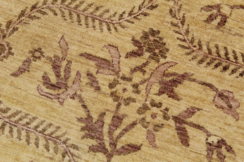 handmade Transitional Kafkaz Gold Brown Hand Knotted RECTANGLE 100% WOOL area rug 9' x 12'