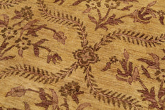 handmade Transitional Kafkaz Gold Brown Hand Knotted RECTANGLE 100% WOOL area rug 9X12