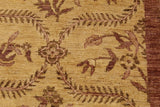 handmade Transitional Kafkaz Gold Brown Hand Knotted RECTANGLE 100% WOOL area rug 9 x 12