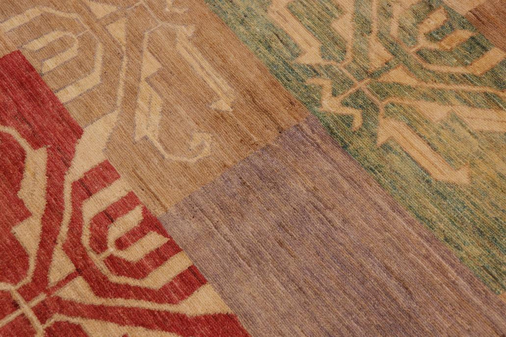 handmade Modern Kafkaz Tan Beige Hand Knotted RECTANGLE 100% WOOL area rug 9 X11 