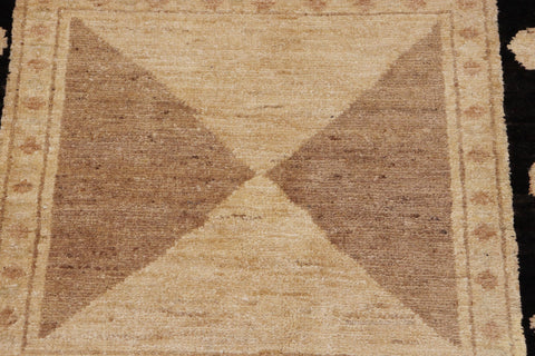 handmade Transitional Kafkaz Beige Black Hand Knotted RECTANGLE 100% WOOL area rug 9' x 12'