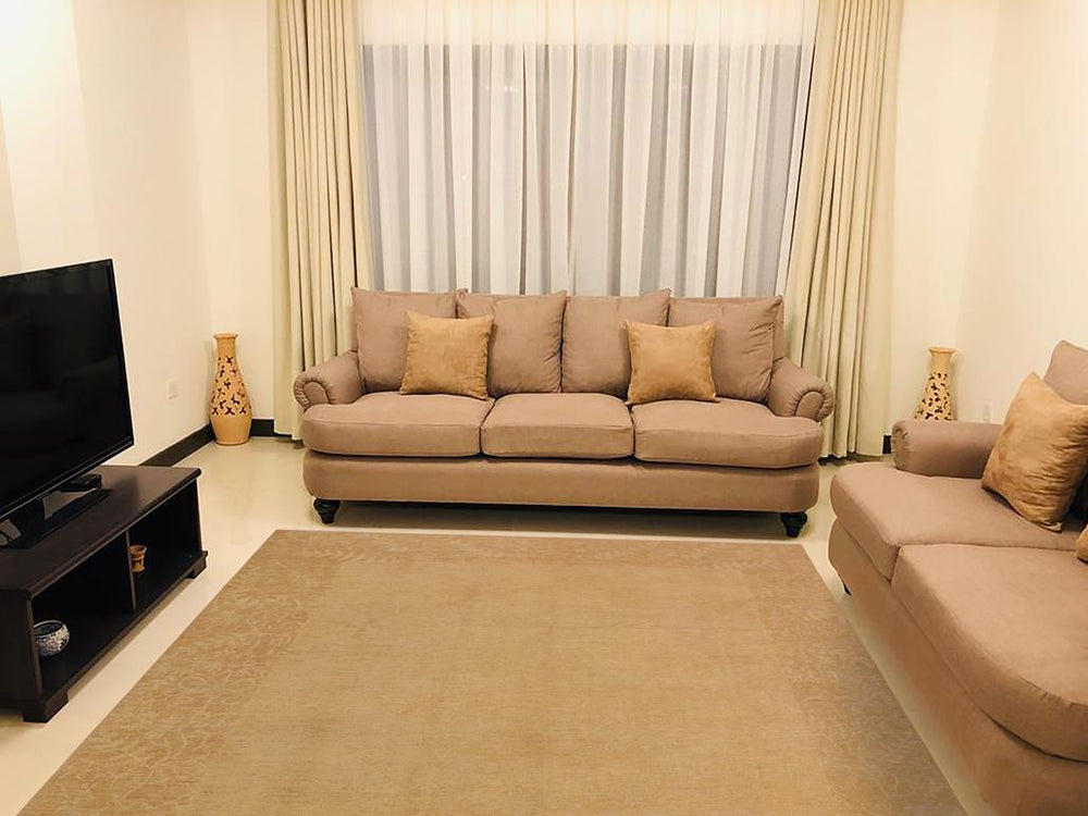 handmade Modern Kafkaz Tan Beige Hand Knotted RECTANGLE 100% WOOL area rug 9X11