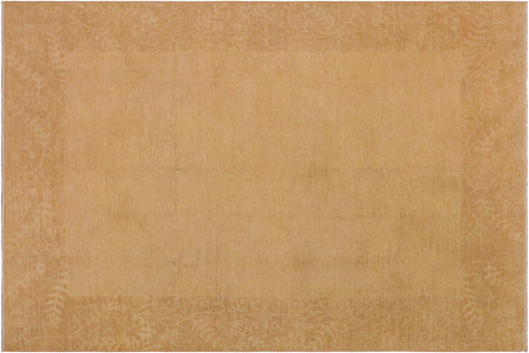 handmade Modern Kafkaz Tan Beige Hand Knotted RECTANGLE 100% WOOL area rug 9' x 11'