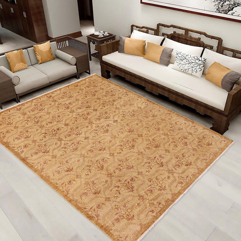 handmade Modern Kafkaz Green Brown Hand Knotted RECTANGLE 100% WOOL area rug 9' x 12'