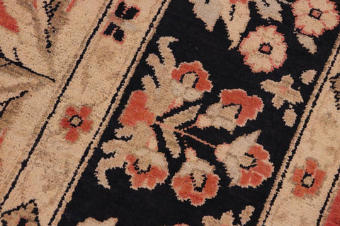 handmade Transitional Kafkaz Orange Black Hand Knotted RECTANGLE 100% WOOL area rug 9X12