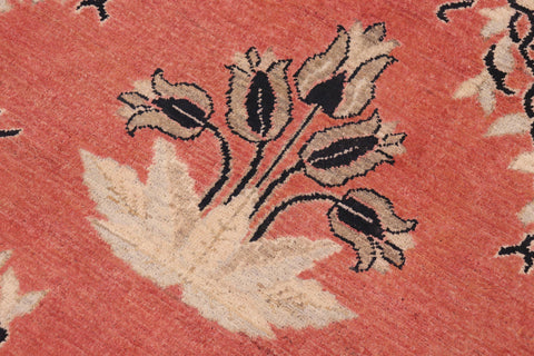 handmade Transitional Kafkaz Orange Black Hand Knotted RECTANGLE 100% WOOL area rug 9' x 12'