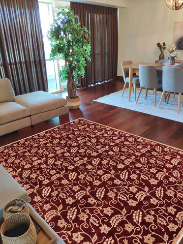 handmade Modern Kafkaz Wine Red Lt. Brown Hand Knotted RECTANGLE 100% WOOL area rug 9' x 12'