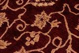 handmade Transitional Kafkaz Wine Red Lt. Brown Hand Knotted RECTANGLE 100% WOOL area rug 9 x 12