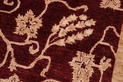 handmade Modern Kafkaz Wine Red Lt. Brown Hand Knotted RECTANGLE 100% WOOL area rug 9' x 12'