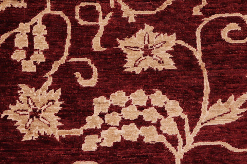 handmade Modern Kafkaz Wine Red Lt. Brown Hand Knotted RECTANGLE 100% WOOL area rug 9' x 12'