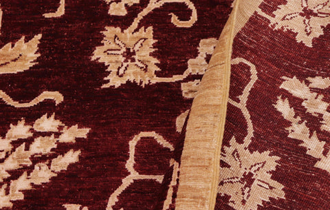 handmade Modern Kafkaz Wine Red Lt. Brown Hand Knotted RECTANGLE 100% WOOL area rug 9' x 12'