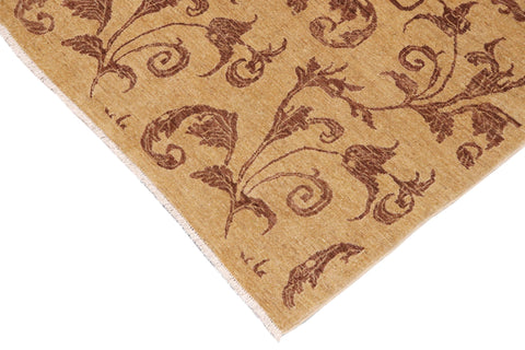 handmade Modern Kafkaz Tan Brown Hand Knotted RECTANGLE 100% WOOL area rug 9' x 12'