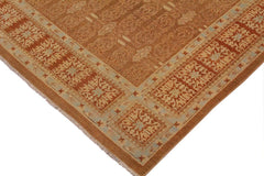 handmade Transitional Kafkaz Brown Rust Hand Knotted RECTANGLE 100% WOOL area rug 9X12