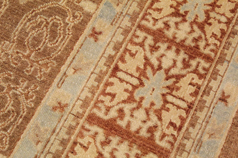 handmade Transitional Kafkaz Brown Rust Hand Knotted RECTANGLE 100% WOOL area rug 9' x 12'