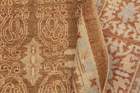 handmade Transitional Kafkaz Brown Rust Hand Knotted RECTANGLE 100% WOOL area rug 9' x 12'