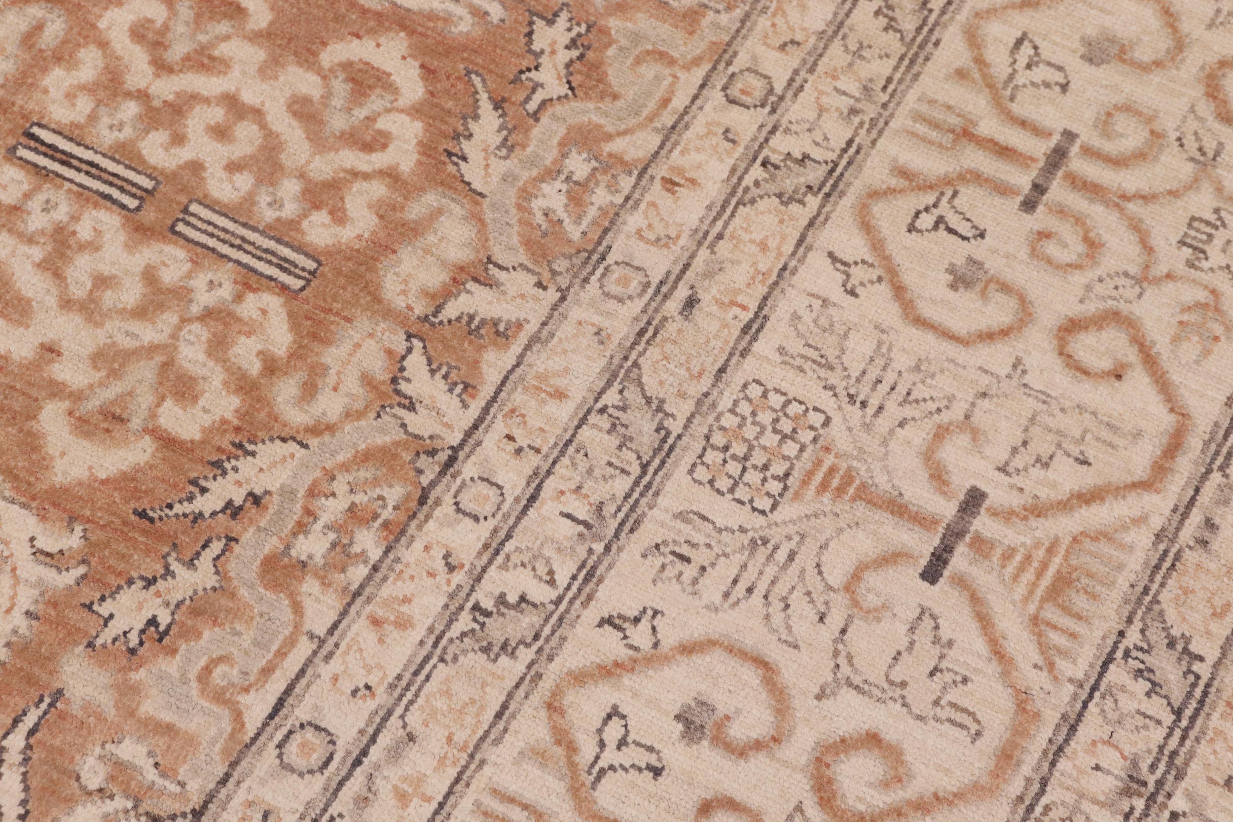 handmade Transitional Kafkaz Lt. Brown Beige Hand Knotted RECTANGLE 100% WOOL area rug 9' x 12'