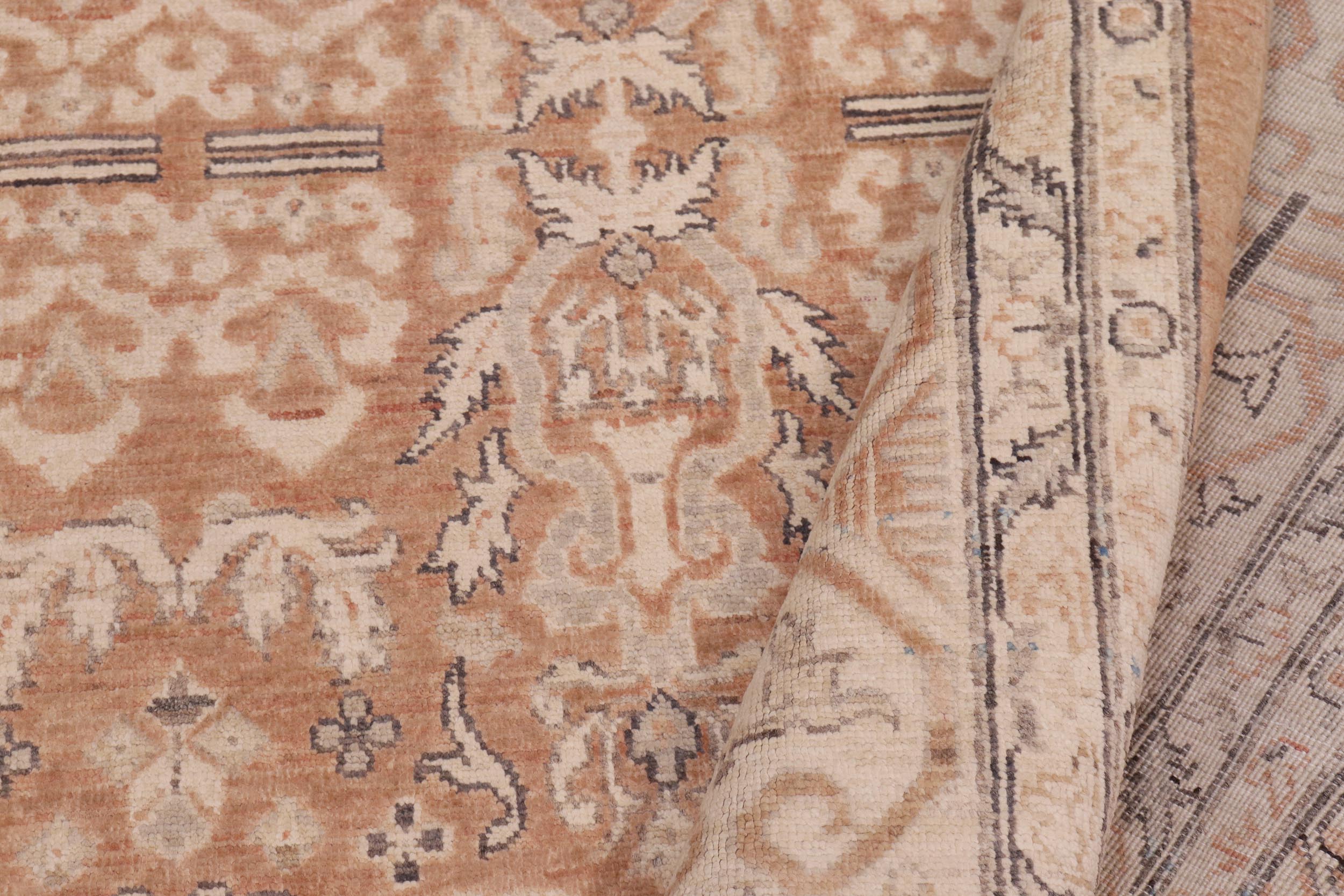handmade Transitional Kafkaz Lt. Brown Beige Hand Knotted RECTANGLE 100% WOOL area rug 9' x 12'