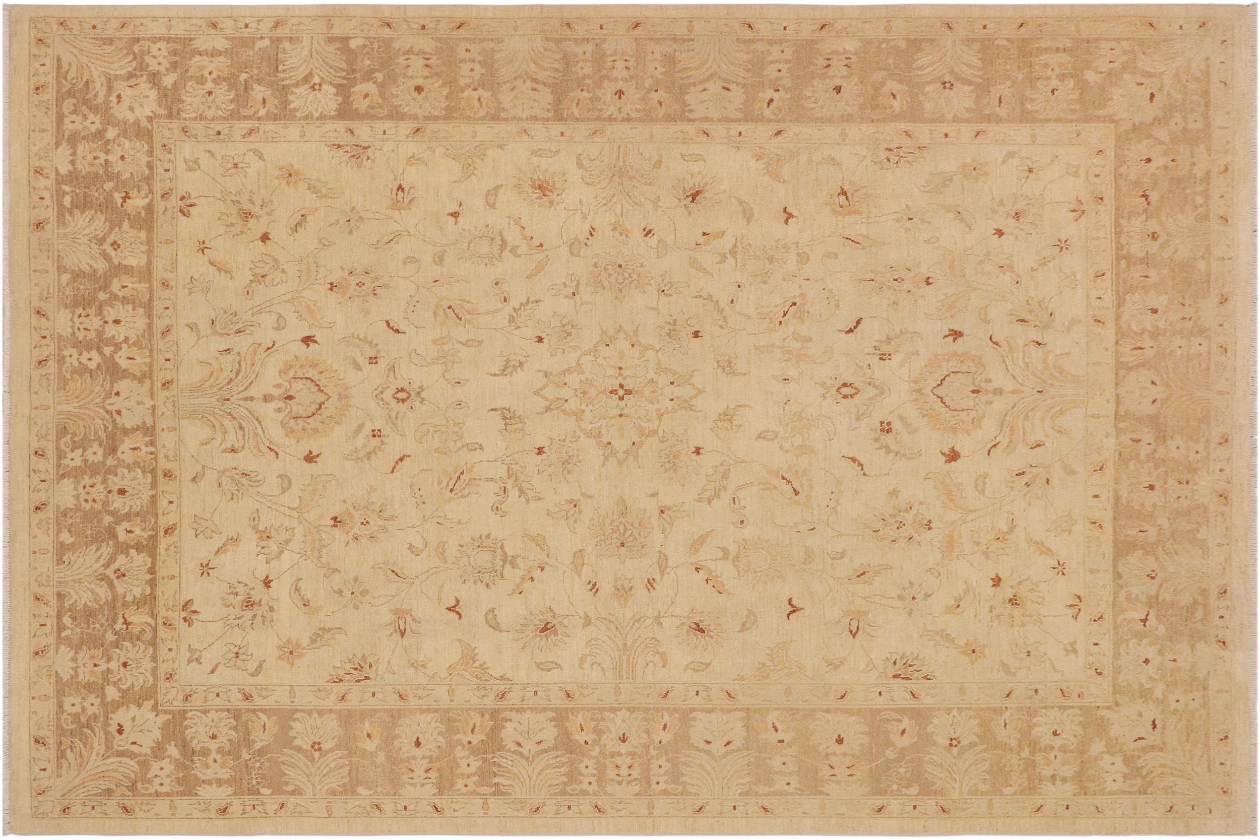 handmade Traditional Kafkaz Beige Brown Hand Knotted RECTANGLE 100% WOOL area rug 9x12