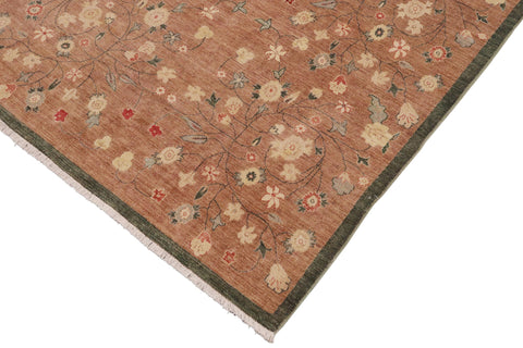 handmade Modern Kafkaz Lt. Brown Rust Hand Knotted RECTANGLE 100% WOOL area rug 9' x 12'