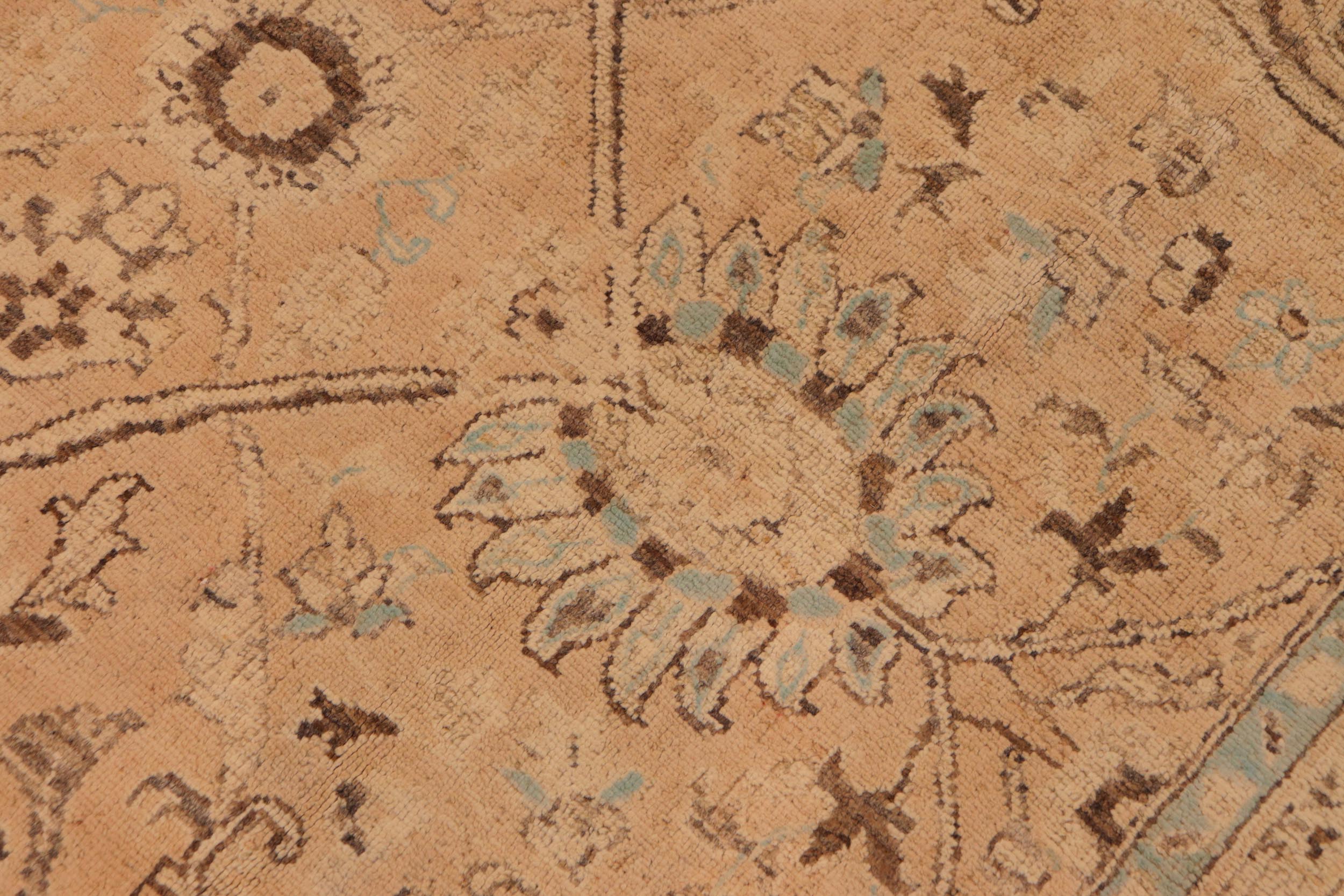 handmade Traditional Kafkaz Sand Brown Hand Knotted RECTANGLE 100% WOOL area rug 9x12