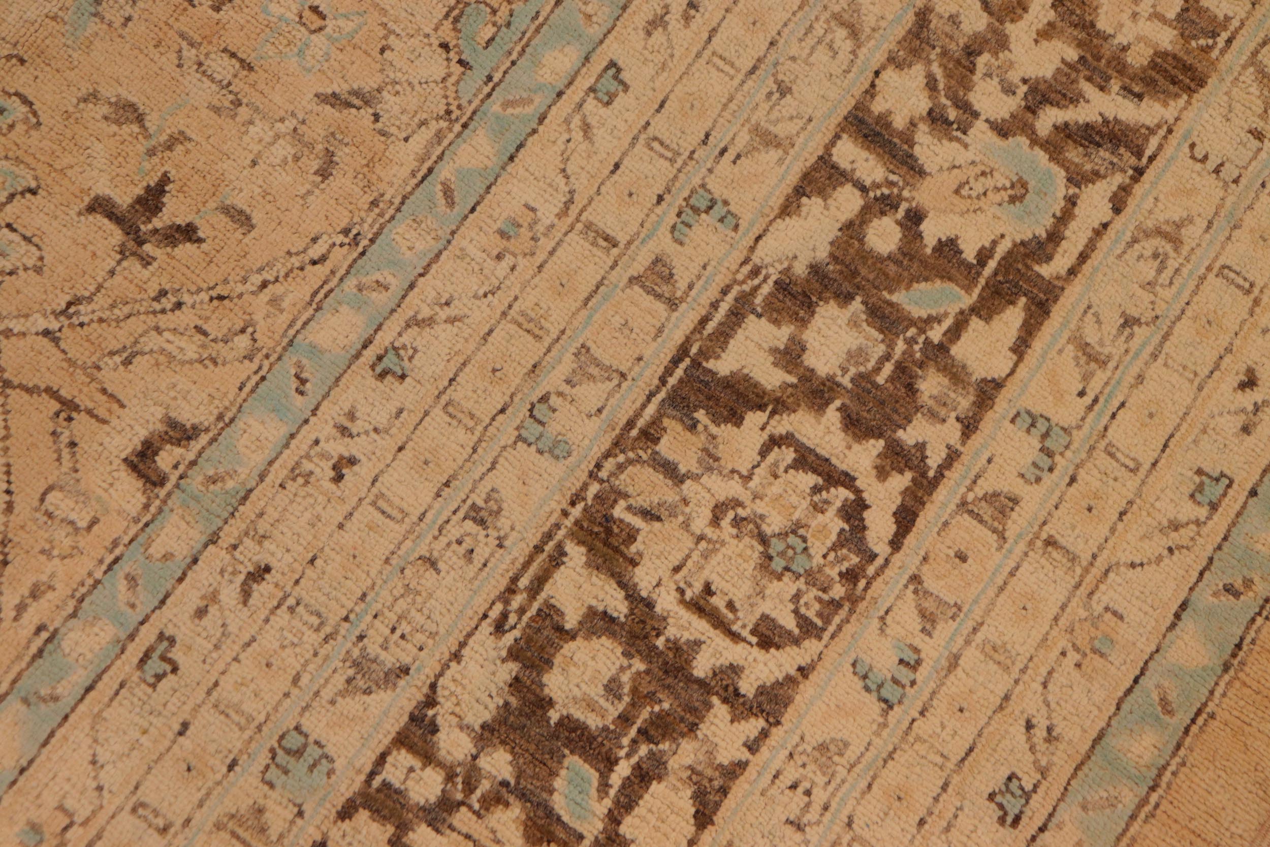 handmade Traditional Kafkaz Sand Brown Hand Knotted RECTANGLE 100% WOOL area rug 9x12