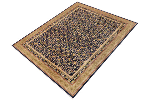 handmade Transitional Kafkaz Blue Green Hand Knotted RECTANGLE 100% WOOL area rug 9' x 12'