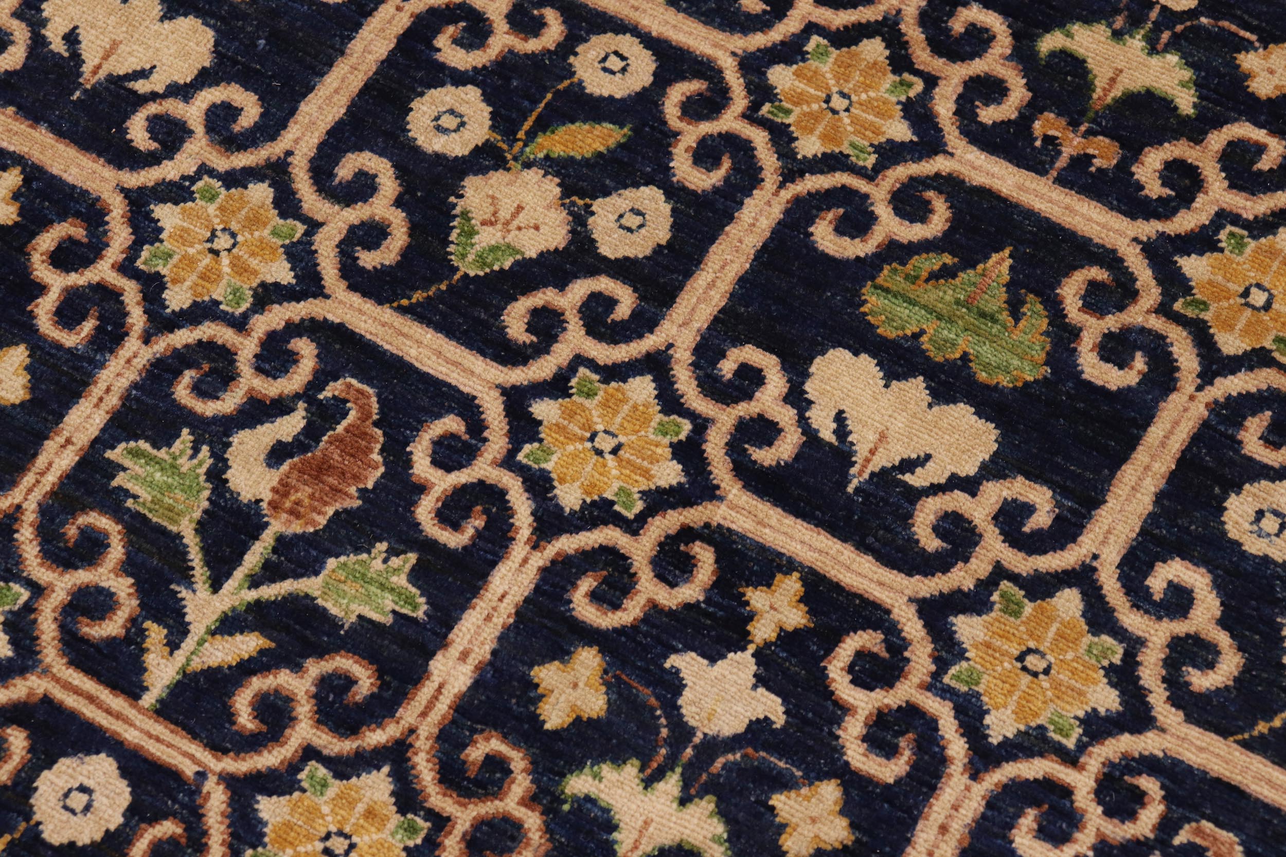 handmade Transitional Kafkaz Blue Green Hand Knotted RECTANGLE 100% WOOL area rug 9' x 12'