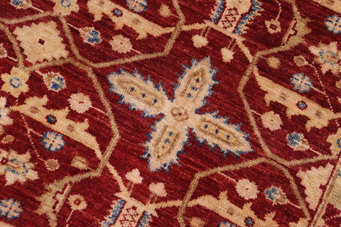 handmade Transitional Kafkaz Red Lt. Green Hand Knotted RECTANGLE 100% WOOL area rug 9' x 12'