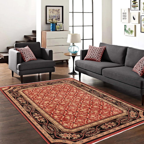 handmade Transitional Kafkaz Red Black Hand Knotted RECTANGLE 100% WOOL area rug 9' x 11'
