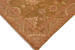 handmade Traditional Kafkaz Green Brown Hand Knotted RECTANGLE 100% WOOL area rug 9X12