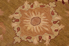 handmade Traditional Kafkaz Green Brown Hand Knotted RECTANGLE 100% WOOL area rug 9X12