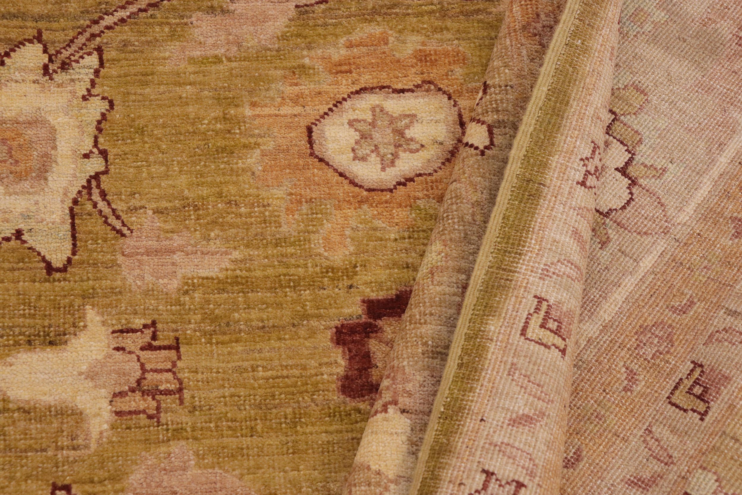 handmade Traditional Kafkaz Green Brown Hand Knotted RECTANGLE 100% WOOL area rug 9x12