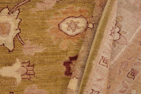 handmade Traditional Kafkaz Green Brown Hand Knotted RECTANGLE 100% WOOL area rug 9x12