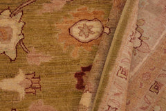 handmade Traditional Kafkaz Green Brown Hand Knotted RECTANGLE 100% WOOL area rug 9X12