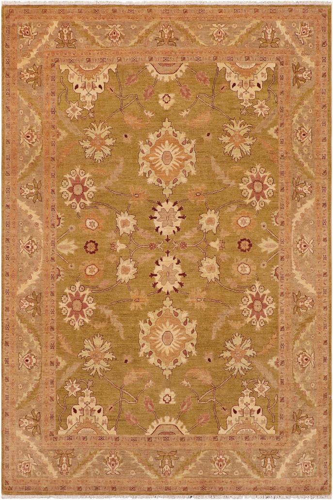 handmade Traditional Kafkaz Green Brown Hand Knotted RECTANGLE 100% WOOL area rug 9X12